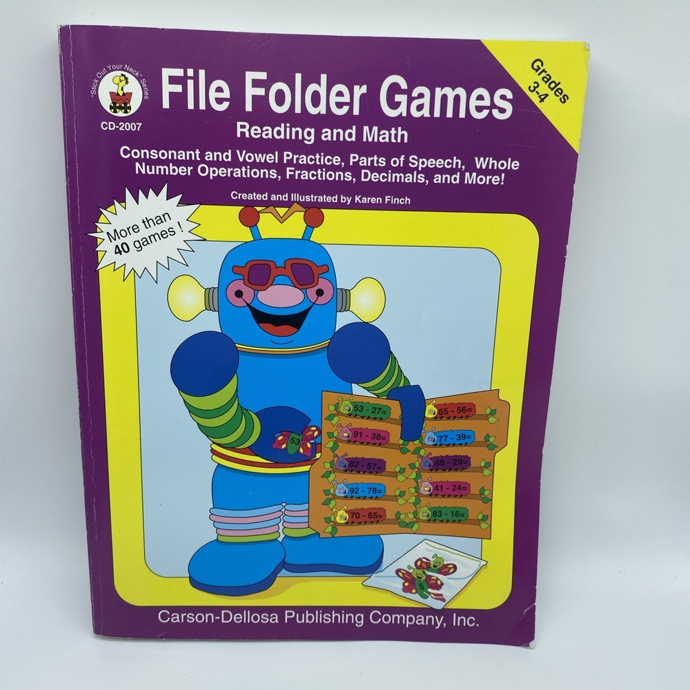 File Folder Games Book Reading and Math Grades 3-4‎ Carson-Dellosa-2007